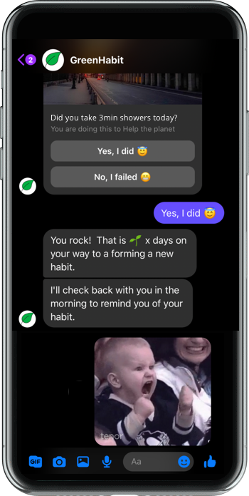 Green Habit App Messenger bot